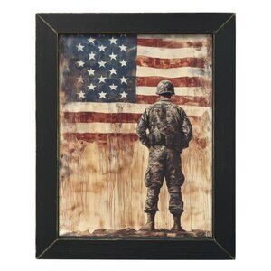 Soldier Flag Handcrafted Framed wall Print - 12 x16